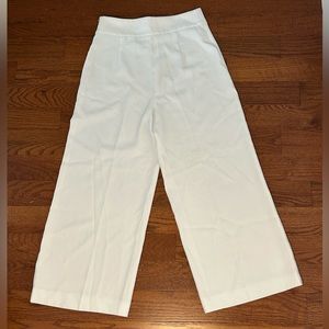 White Cropped Flare Pants